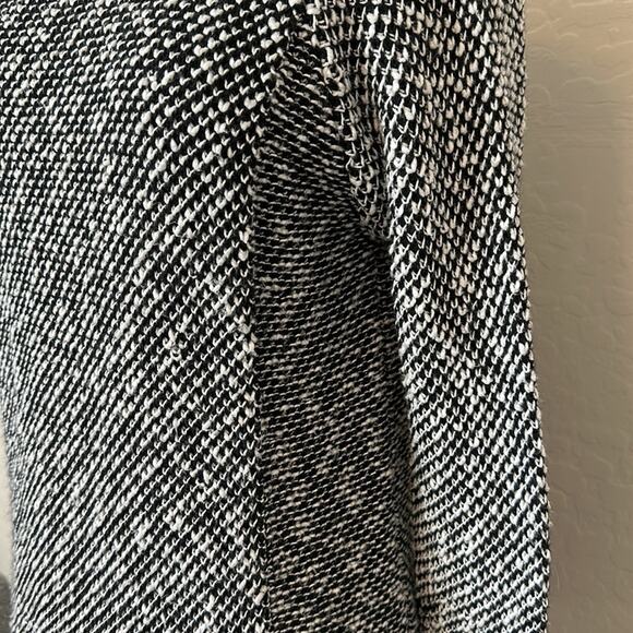 Zara Knit Sweater Boat Neck Long Sleeve Black White Wool Blend Size M Casual - Picture 9 of 13